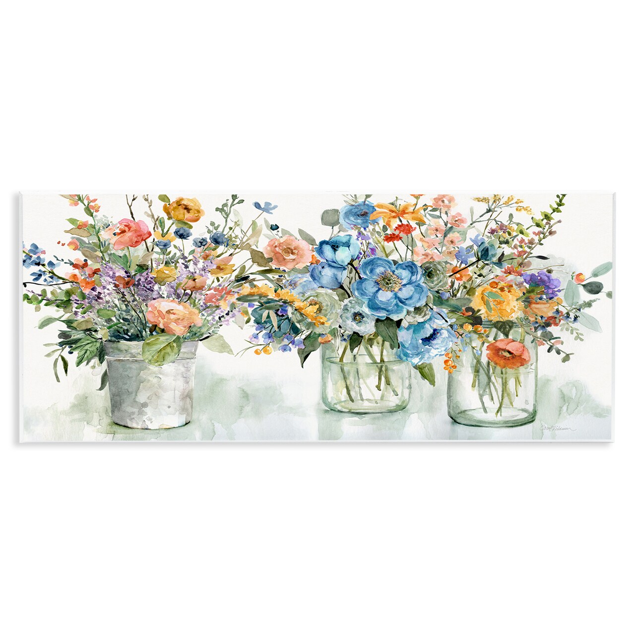 Stupell Industries French Cottage Flower Jars Wall Plaque Art
